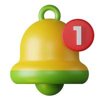 linda amarillo verde campana alarma surgir notificación recordatorio alerta icono firmar o símbolo en ui social medios de comunicación o sitio web 3d representación ilustración en transparente antecedentes foto