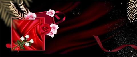 red silk valentines day background photo