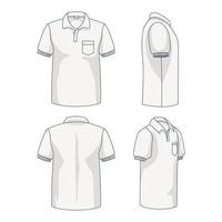 Outline White Polo Shirt Mock up vector