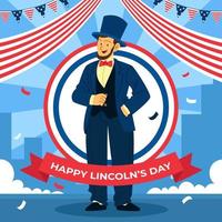 Abrahán Lincoln cumpleaños concepto vector