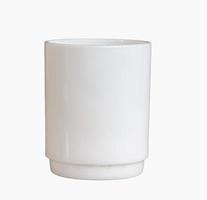 White cup on a white background. Side view. Mockup template photo