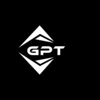 gpt resumen tecnología logo diseño en negro antecedentes. gpt creativo iniciales letra logo concepto. vector