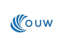 OUW letter logo design on white background. OUW creative circle letter logo concept. OUW letter design. vector