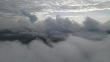 aereo volare al di sopra di Basso nebbia nebbioso nube video