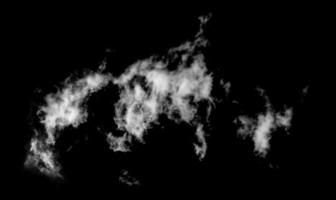 White cloud isolated on black background,Textured smoke,brush effect photo