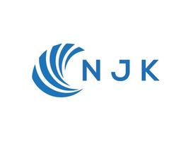 NJK letter logo design on white background. NJK creative circle letter logo concept. NJK letter design. vector