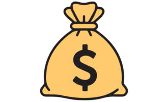 sack of money on transparent background png