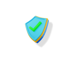 3D checklist security shield png