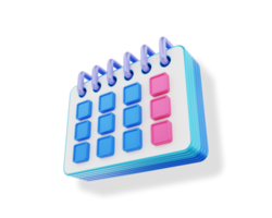 calendario calendario 3d icono png