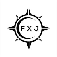 webfxj resumen tecnología circulo ajuste logo diseño en blanco antecedentes. fxj creativo iniciales letra logo. vector