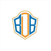 BDB abstract monogram shield logo design on white background. BDB creative initials letter logo. vector