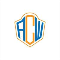 acw resumen monograma proteger logo diseño en blanco antecedentes. acw creativo iniciales letra logo. vector