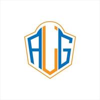 ALG abstract monogram shield logo design on white background. ALG creative initials letter logo. vector