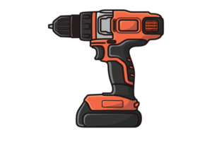 Manual Electric Drill with Screwdriver illustration. png