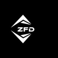 ZFD abstract technology logo design on Black background. ZFD creative initials letter logo concept. vector