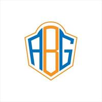 ABG abstract monogram shield logo design on white background. ABG creative initials letter logo. vector