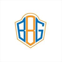 BBG abstract monogram shield logo design on white background. BBG creative initials letter logo. vector