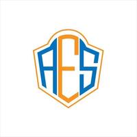 AES creative initials letter logo. vector