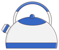 llustration of a steel kettle sticker isolated png