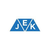 EJK triangle shape logo design on white background. EJK creative initials letter logo concept. vector