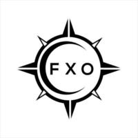 fxo resumen tecnología circulo ajuste logo diseño en blanco antecedentes. fxo creativo iniciales letra logo. vector