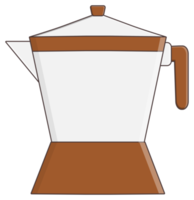 Traditional Italian style coffee maker sticker png