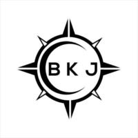 bkj resumen tecnología circulo ajuste logo diseño en blanco antecedentes. bkj creativo iniciales letra logo. vector