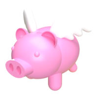 el rosado cerdito mosca png imagen