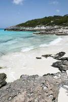 Half Moon Cay Island Rocks, Sandy Beach And Waves photo