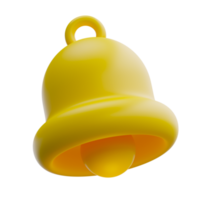 Cute bell alarm notification reminder alert icon sign or symbol on UI social media or website 3D rendering illustration on transparent background png