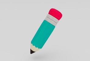 pencil minimal 3d rendering on white background photo