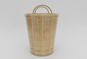 bamboo Basket Wicker minimal 3d rendering on white background photo