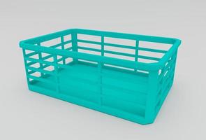 el plastico cesta mínimo 3d representación en blanco antecedentes foto