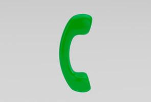 Telephone, phone icon minimal 3d rendering on white background photo