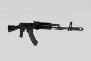 asalto rifle pistola arma mínimo 3d representación en blanco antecedentes