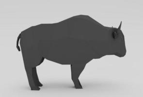 Buffalo cartoon character, minimal 3d rendering on white background photo