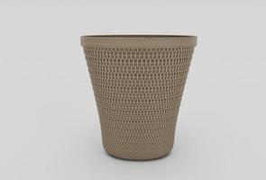 bamboo Basket Wicker minimal 3d rendering on white background photo