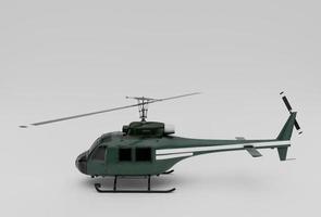 helicóptero, mínimo 3d representación en blanco antecedentes foto