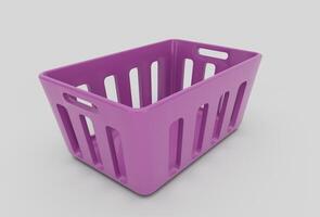 plastic Basket minimal 3d rendering on white background photo