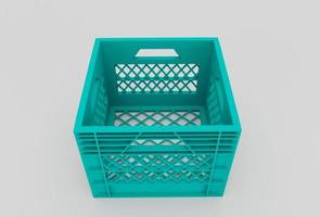 el plastico cesta mínimo 3d representación en blanco antecedentes foto