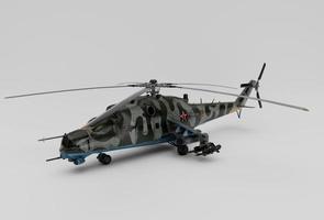 Helicopter, minimal 3d rendering on white background photo
