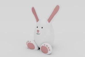 easter egg rabbit bunny character minimal 3d rendering on white background photo