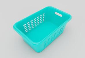 plastic Basket minimal 3d rendering on white background photo