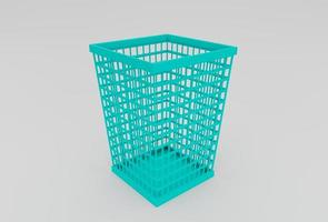 plastic Basket minimal 3d rendering on white background photo