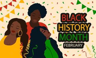 cartel de vector de celebración del mes de la historia negra afroamericana