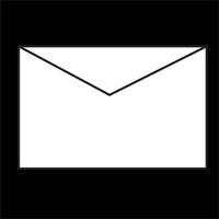 Vector, Image of envelope icon, in black and white, on a black background vector