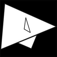 Vector, Image of toy paper airplane icon, Black and white color, on black background vector