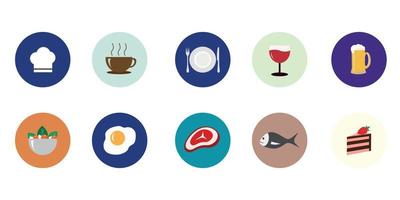 íconos para restaurante, café o bar. Perfecto para blogueros vector