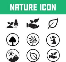 vector line nature icons set, Nature icon object.