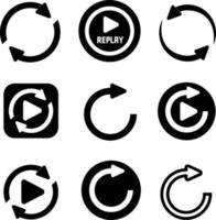 replay icon vector art stock.